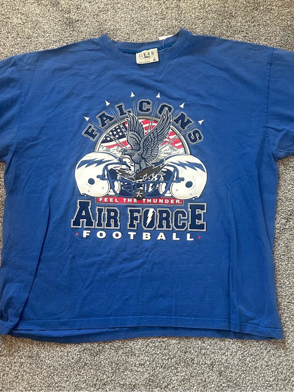 Vintage 90s Air Force Falcons Football Graphic Tee XL